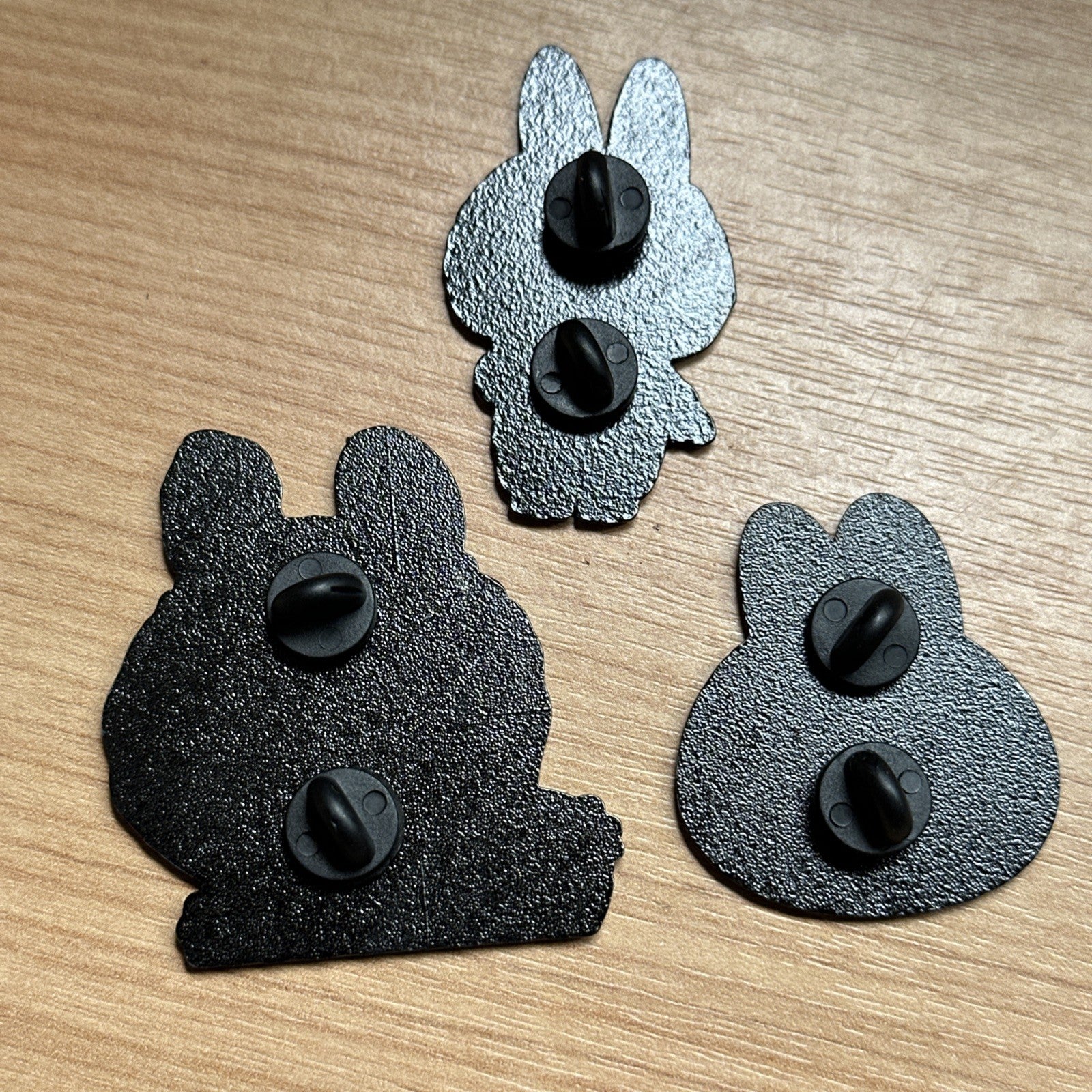 3x Large Brown Labubu Brooch Set Metal Enamel Pin Badge Doll Gift Secret