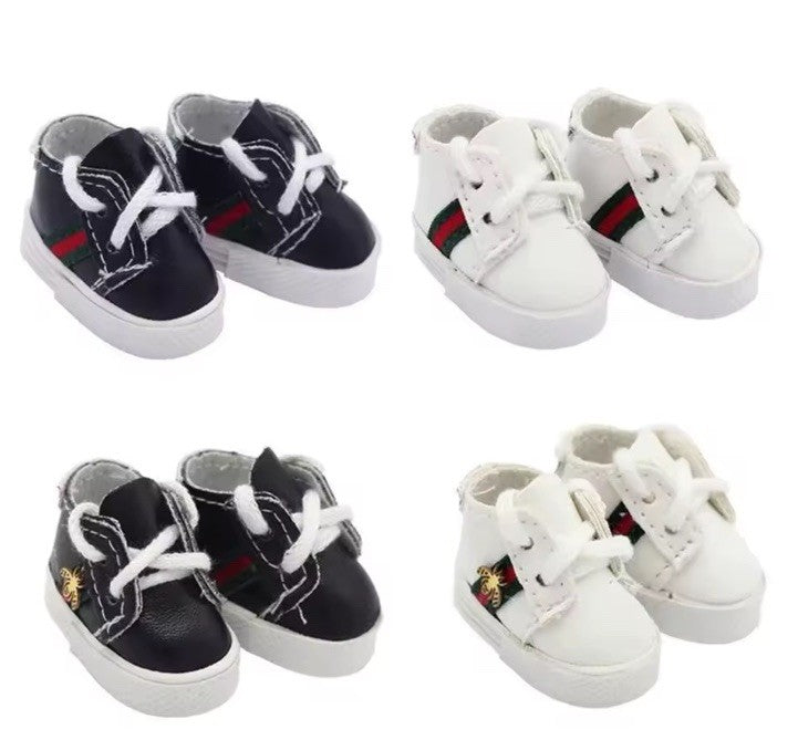 Labubu Sized 17cm Doll Fashion Sports Black Shoes Accessories Outfits Red Gold