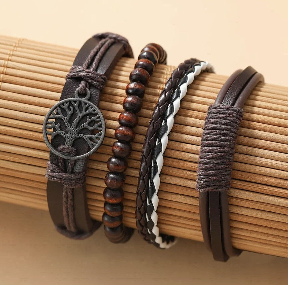 5 Piece Set Men's Sports Watches Business Quartz Luxury Leather UK 1