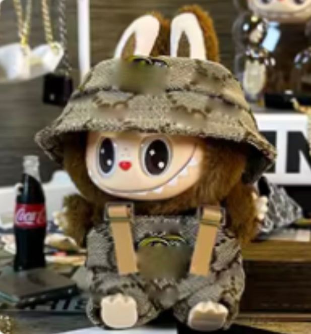 Labubu camo Coco Chanel Bucket hat fashion dress up set NO DOLL