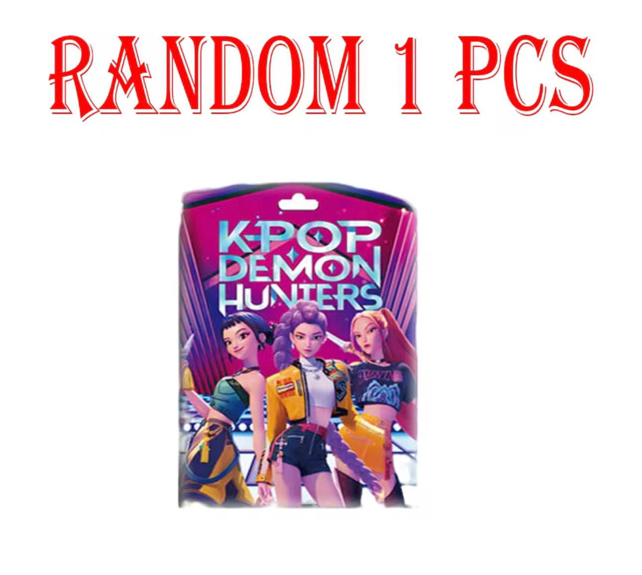 Demon Hunters Huntrix collectible blind bag with figure and 3 cards