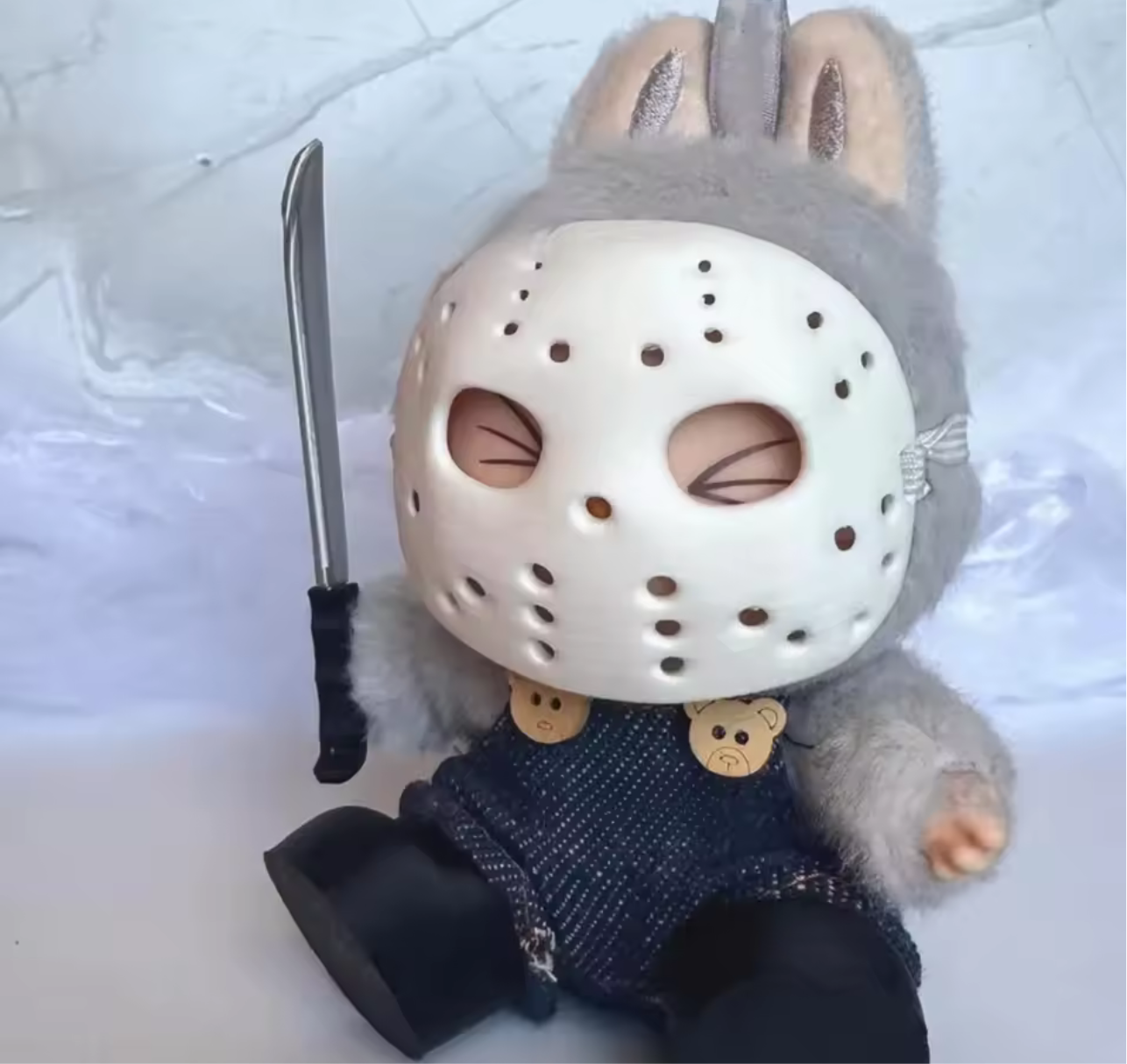 Jason from Friday 13th dress up for 17” Labubu NO DOll