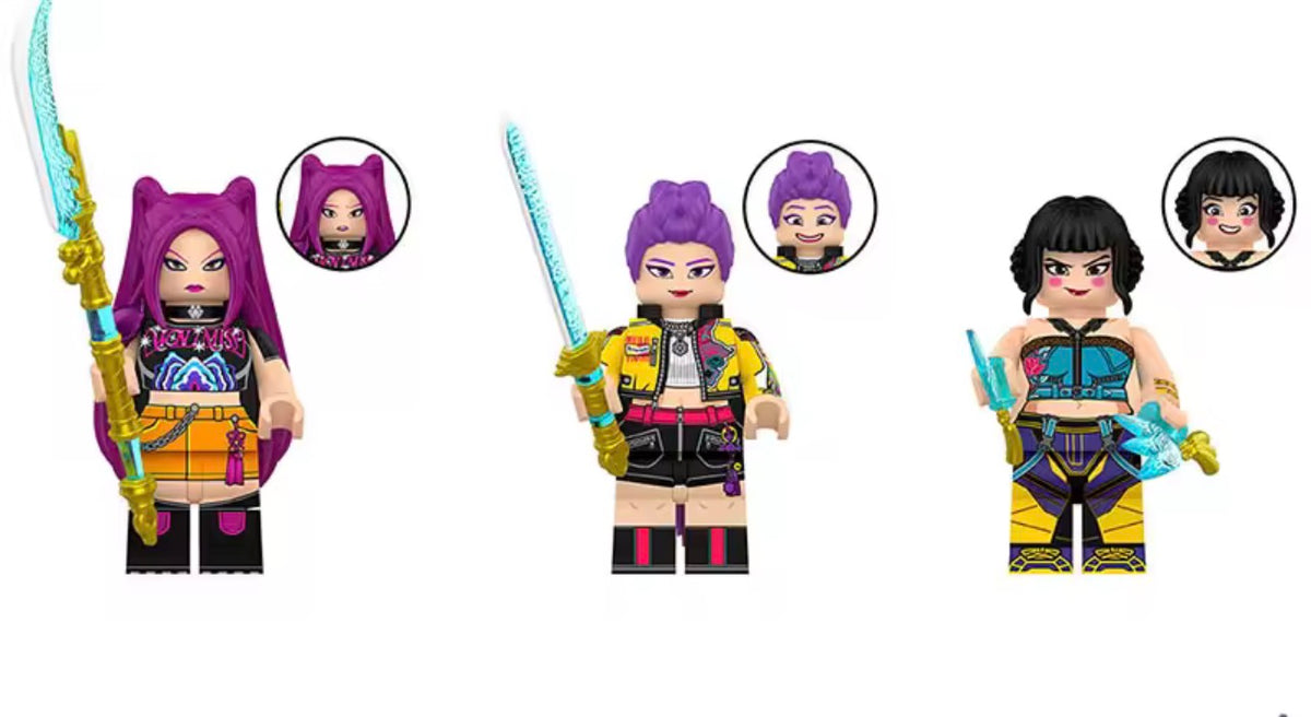 Kpop Demon hunters set of 3 brick figures