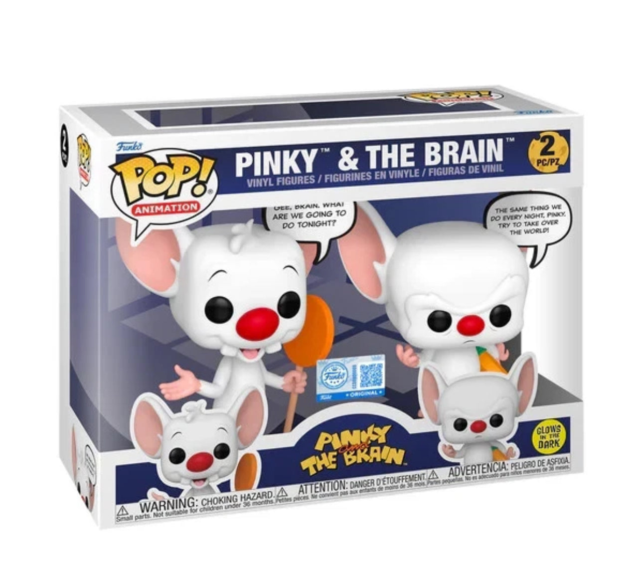FUNKO POP PINKY AND THE BRAIN (GLOW) due in stock begin oct