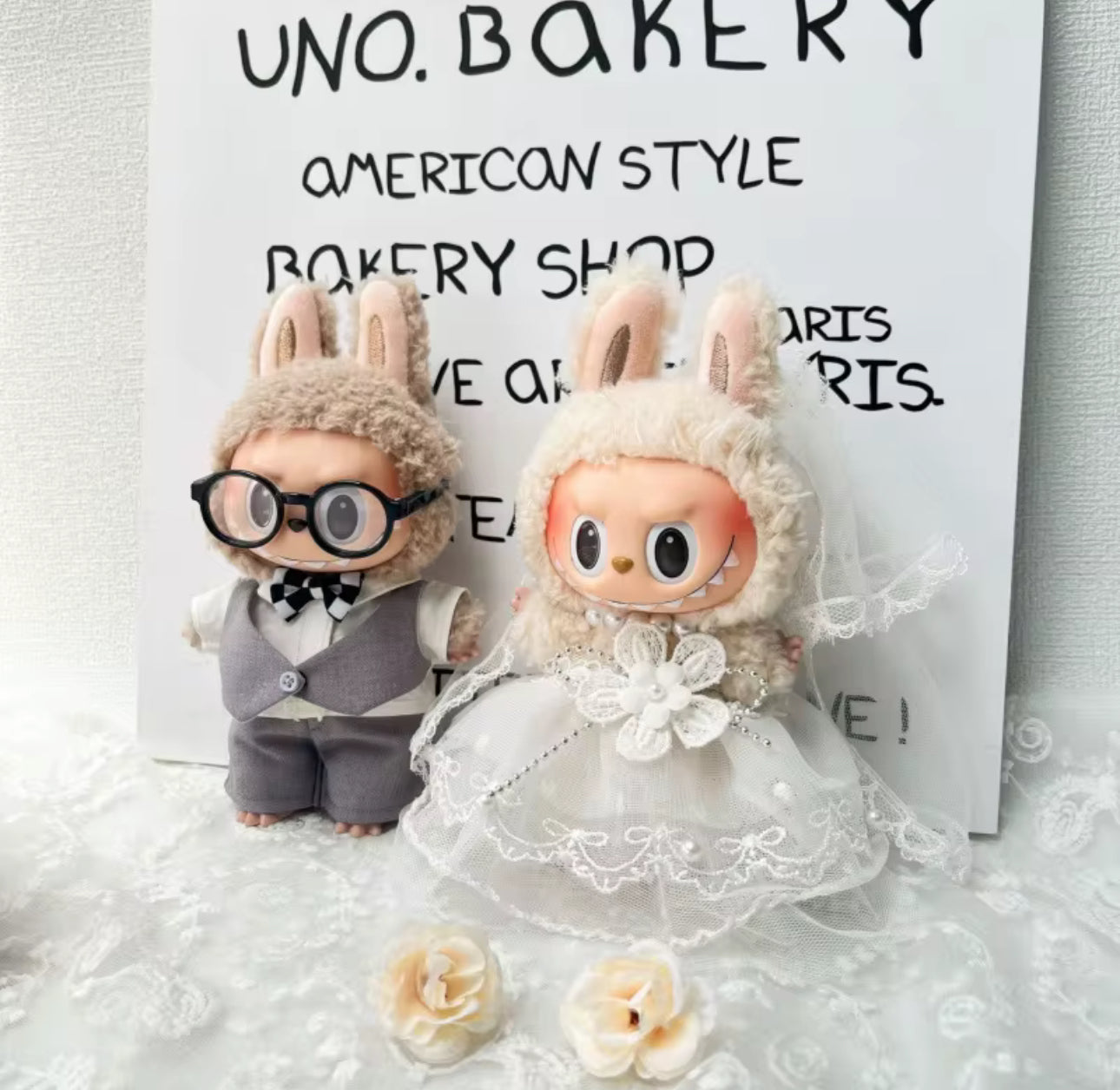Labubu Bride and Groom set for 17’ doll