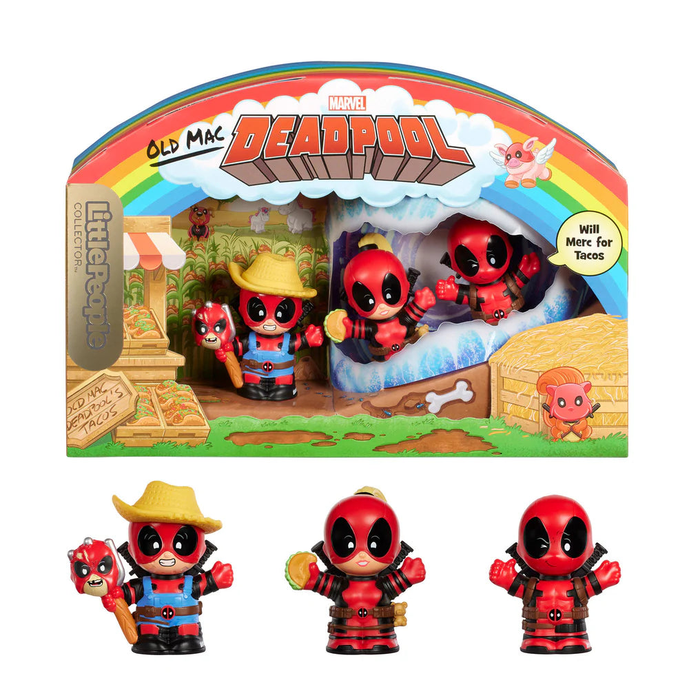 Sdcc 2025 Little People Deadpool at the farm Old Mac due in end Oct reserve now