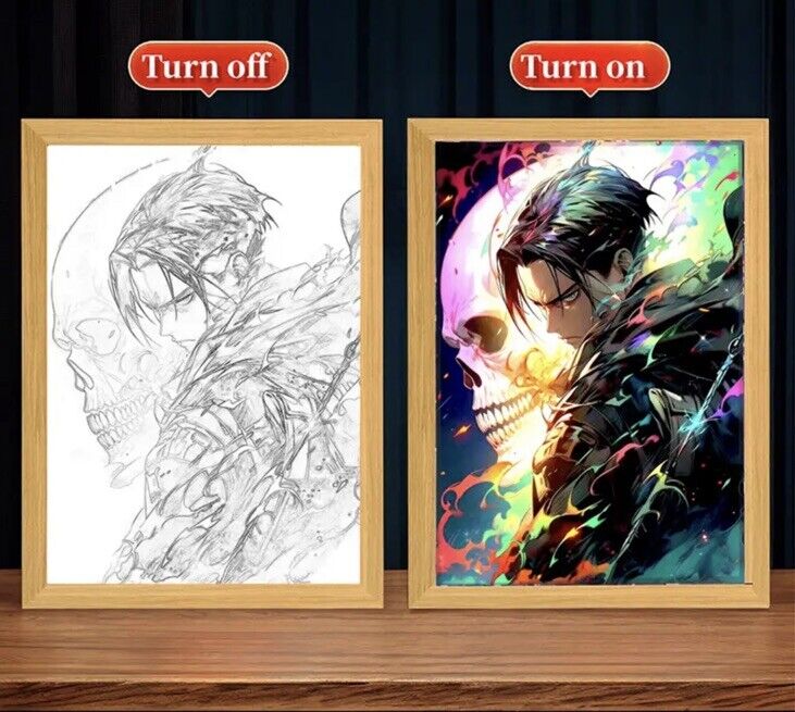 Attack On Titan 2 Light Up Picture Frame LED Lighting Painting Night Light A5 - SOScollectible