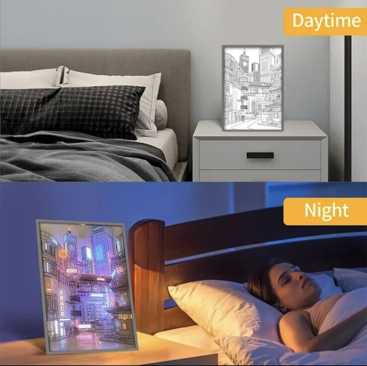 City Life Light Up Picture Frame LED Lighting Painting Night Light A5 🇬🇧 - SOScollectible