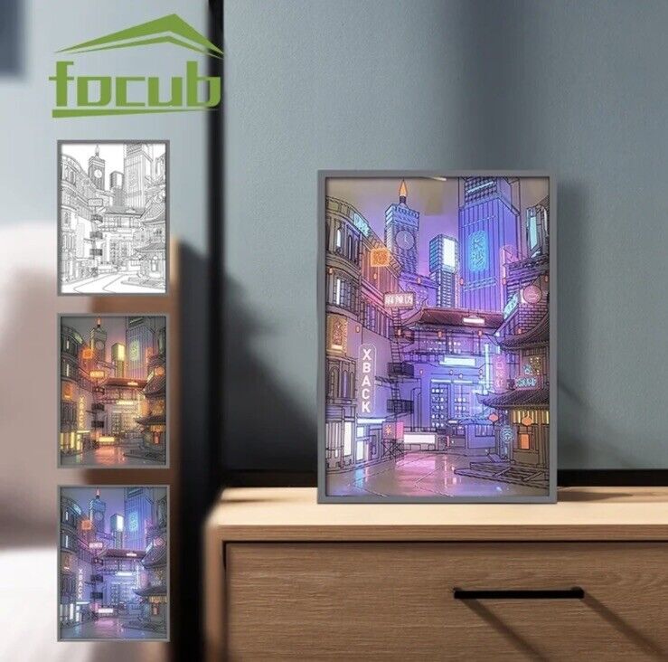 City Life Light Up Picture Frame LED Lighting Painting Night Light A5 🇬🇧 - SOScollectible