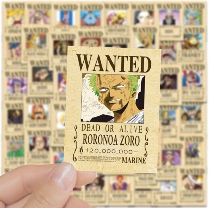 One Piece Anime Wanted Poster Stickers x50 Pieces UK Seller Luffy Xmas Nami - SOScollectible