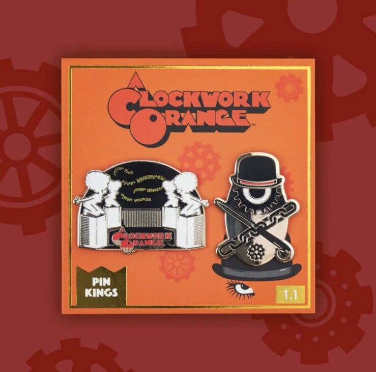 Pin Kings Official A Clockwork Orange Badges metal set Kubrick Milk Bar & Icon - SOScollectible