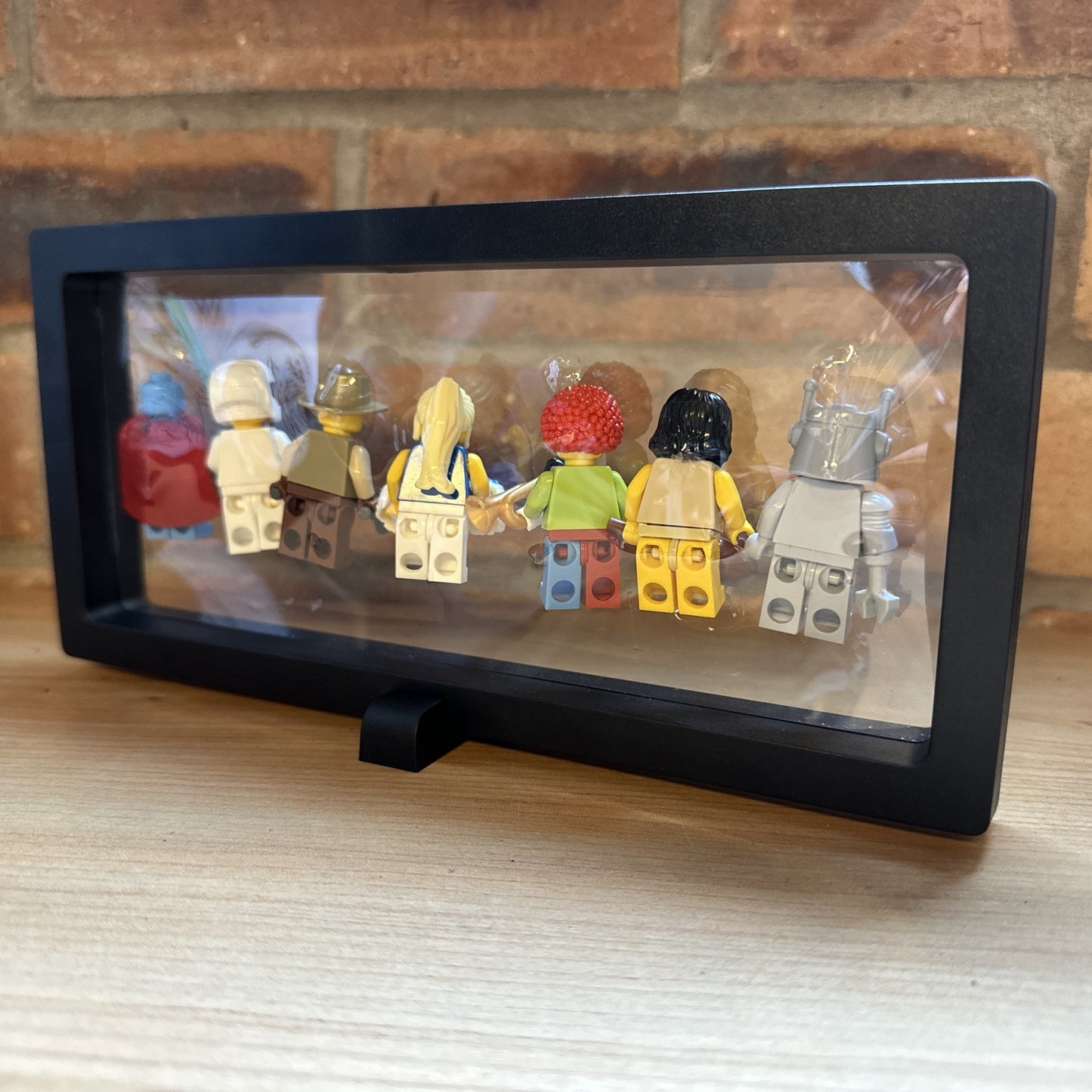 Brick Mini Figure Display Case Homage To Series 1 Robot Caveman Cowboy Spaceman