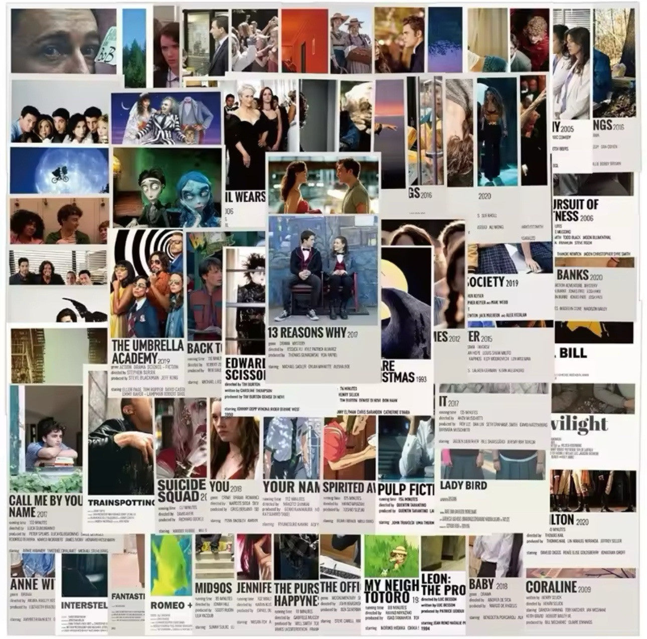 Cult Movie Poster Sticker x30 Pack Classic Movies Stickers Scrapbook Gift