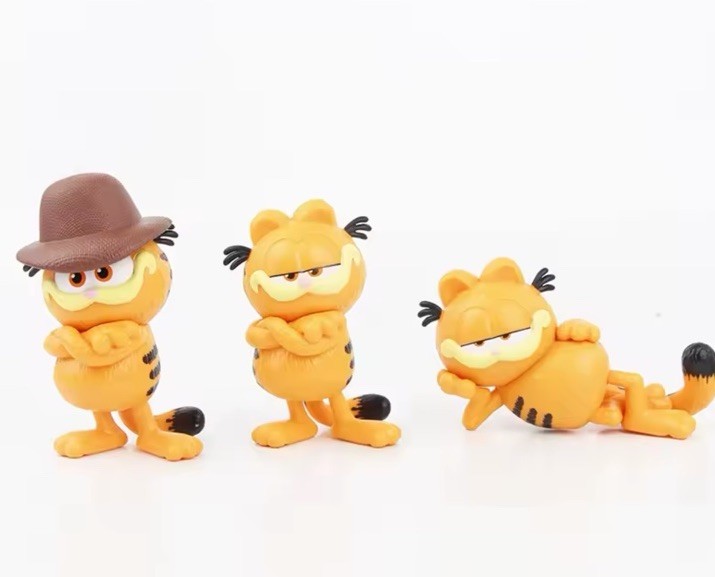 Garfield Odie Ginger Cat Action Figures Set - 6 Pcs Cute Models for Kids 6-9Cm