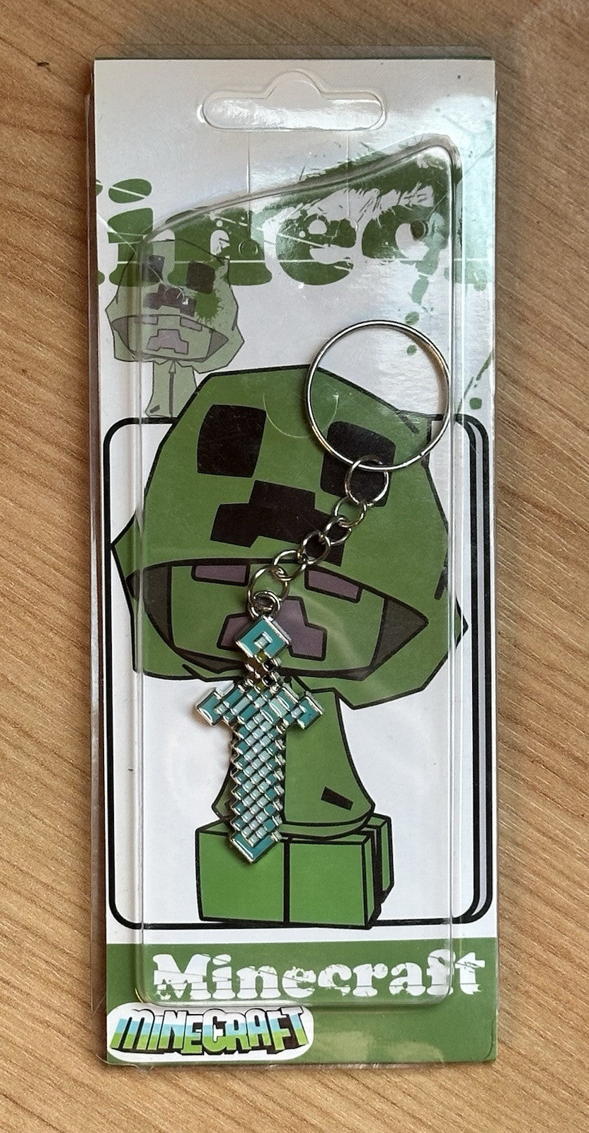 Minecraft Diamond Sword Metal Pendant Key Ring Keyring Perfect Gift Box Movie