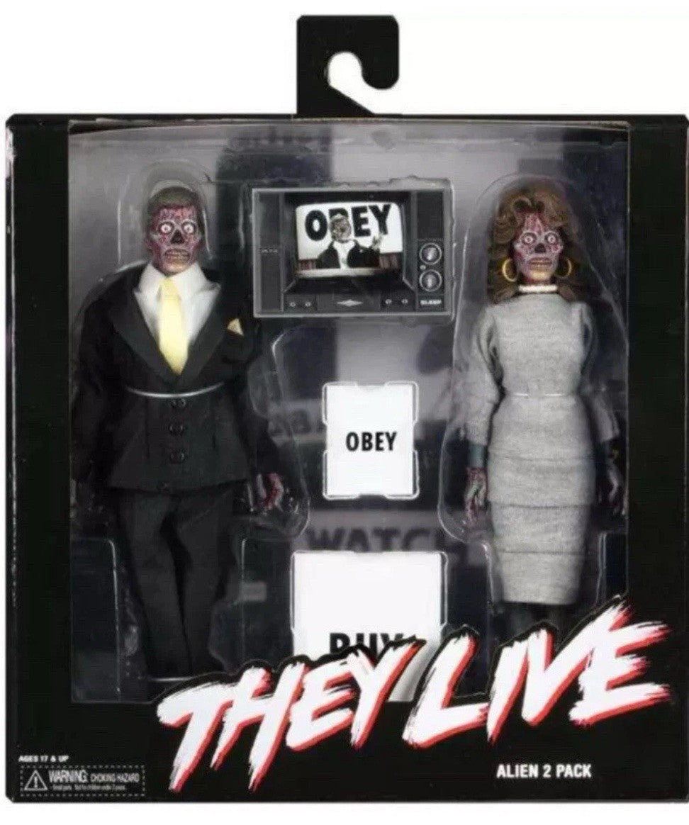 NECA John Carpenter THEY LIVE Retro Figure 2-Pack Aliens They Live In Stk Now
