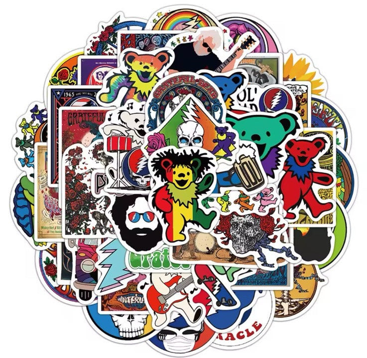 50x New Grateful Dead Graffiti Stickers For Skateboard Laptop Luggage Decal
