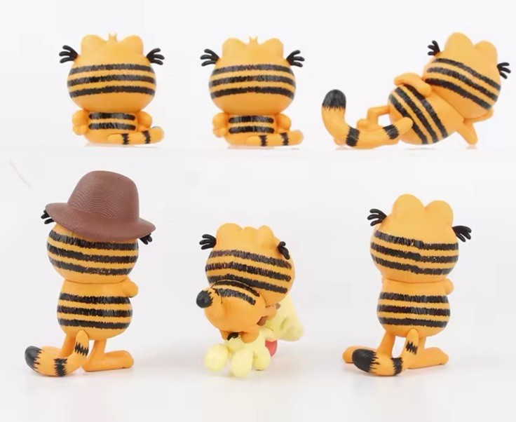 Garfield Odie Ginger Cat Action Figures Set - 6 Pcs Cute Models for Kids 6-9Cm