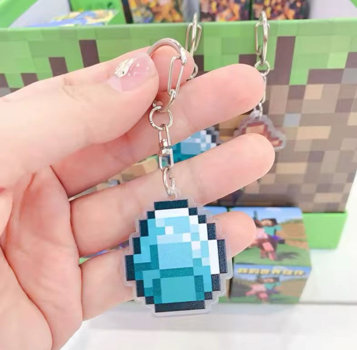 Minecraft Lucky Dip Blind Box Keychain Keyring Pendant Bag Charm Cartoon Gift