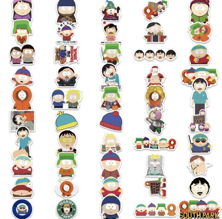 South Park Themed 50 Stickers Skateboard Laptop Car Phone Decal Stickerbomb NEW - SOScollectible
