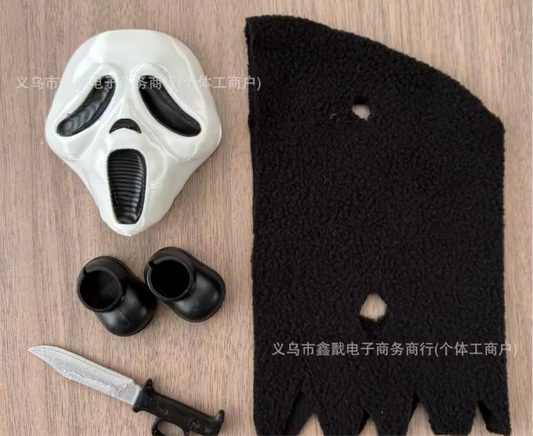 Ghostface from Scream dress up for 17” Labubu NO DOll