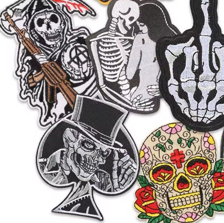 10 Pieces Skull Rock Punk Band Patch Embroidered Iron - on Patches Set Of 10 - SOScollectible