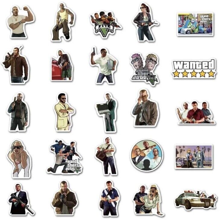 10 x GTA 5 Stickers Music Laptop Case Skateboard UK Trevor Michael 2 Bomb - SOScollectible