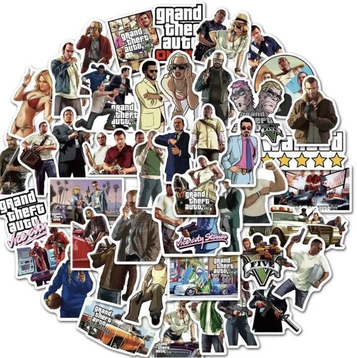 10 x GTA 5 Stickers Music Laptop Case Skateboard UK Trevor Michael 2 Bomb - SOScollectible