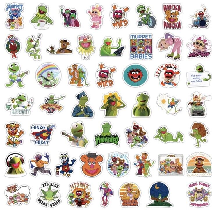 10 X The Muppets Cartoon Stickers Kermit Piggy Movie Skateboard Laptop - SOScollectible