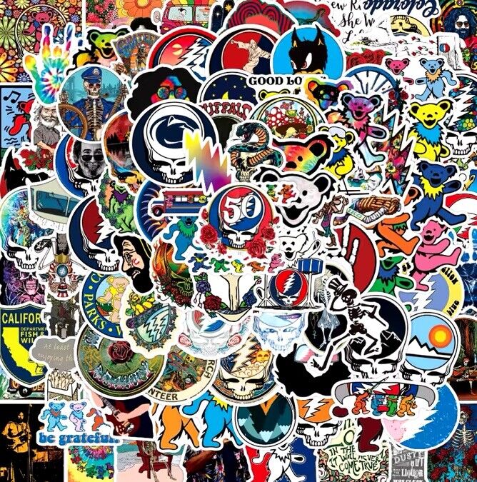 100x New Grateful Dead Graffiti Stickers For Skateboard Laptop Luggage Decal - SOScollectible