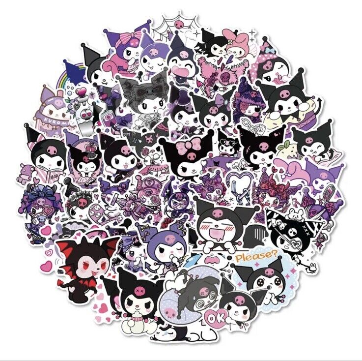 10pcs Cute Kuromi Stickers DIY Bike Laptop Luggage Phone Cup Kawaii Decals - SOScollectible