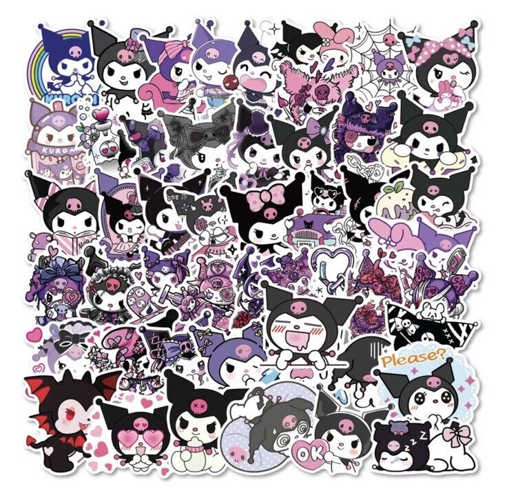 10pcs Cute Kuromi Stickers DIY Bike Laptop Luggage Phone Cup Kawaii Decals - SOScollectible