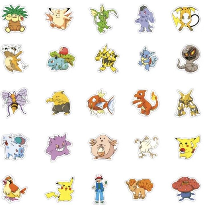 10x Pokemon Kawaii Pikachu Toys Waterproof Skateboard Bicycle Stickers Random - SOScollectible