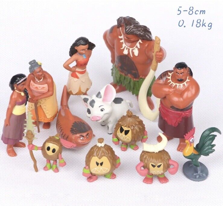 12pcs Moana Figure Doll Play Set Figurine Toys Collectable Gifts 🇬🇧 ￼5 - 8cm - SOScollectible