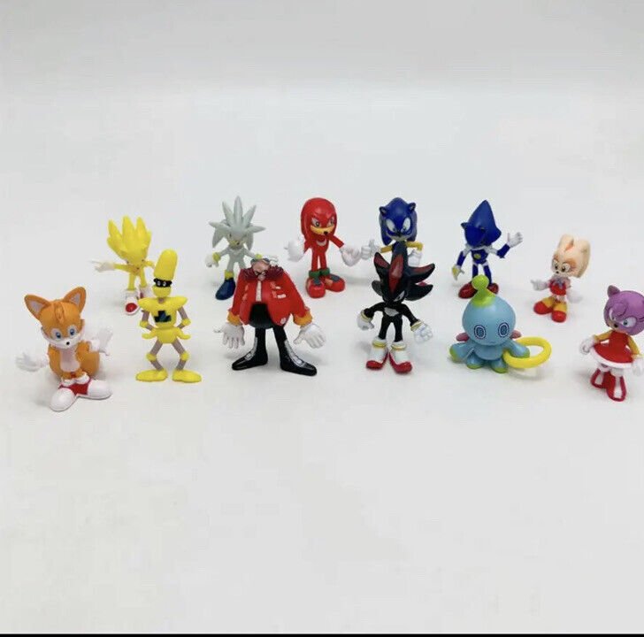 12Pcs Set Sonic The Hedgehog Action Figures Doll Model Collectible Toys Kids - SOScollectible