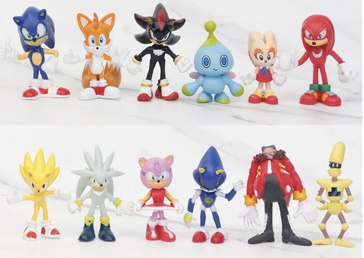 12Pcs Set Sonic The Hedgehog Action Figures Doll Model Collectible Toys Kids - SOScollectible