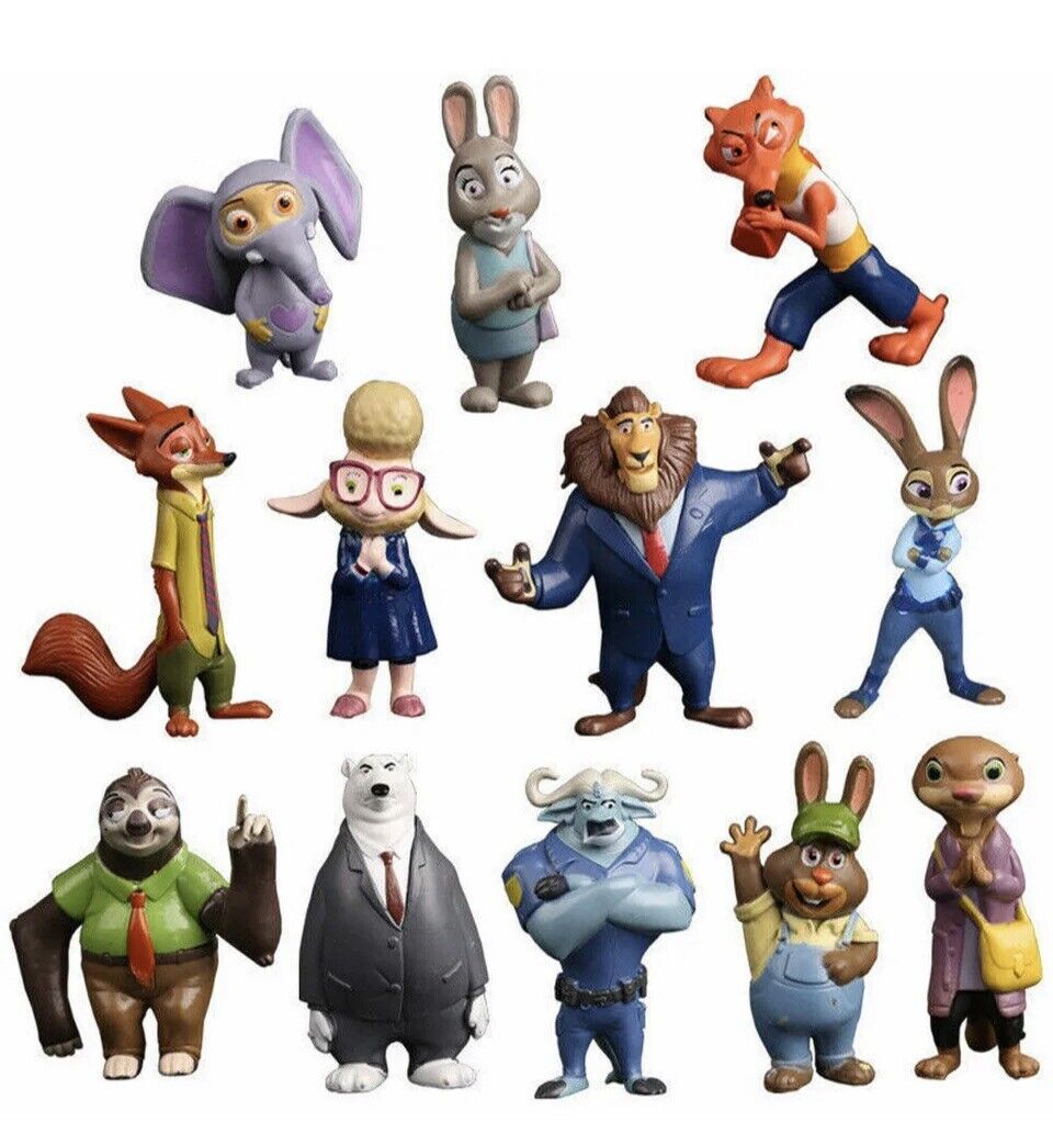 12pcs Zootopia Zootropolis Judy Hopps Nick Wilde Mr Big Mini Doll Toys Figures - SOScollectible