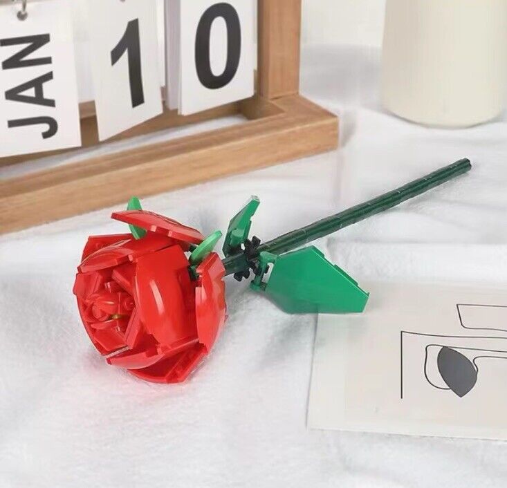 1x Brick Roses Flowers Set Compatible with Artificial Flower Bouquets Gift Bag - SOScollectible