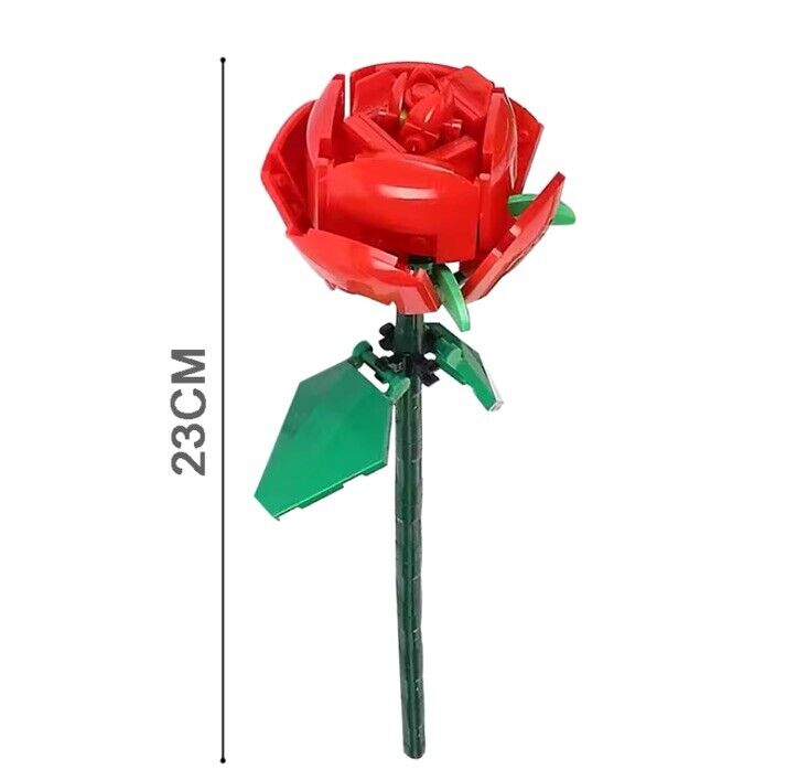 1x Brick Roses Flowers Set Compatible with Artificial Flower Bouquets Gift Bag - SOScollectible