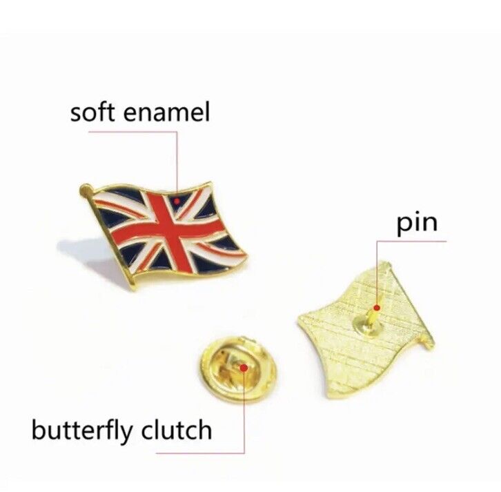 1x Union Jack UK Flag Lapel Pin Badge British Flag 🇬🇧 Show Your Pride - SOScollectible