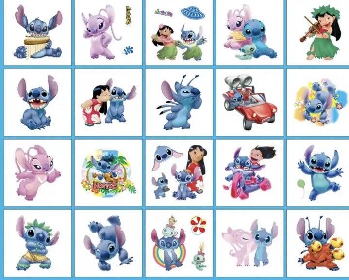 20 Lilo Stitch Water Tattoos Temporary Tattoos Kids Party UK Seller - SOScollectible