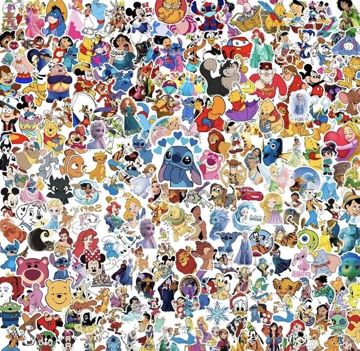 20 Mixed DISNEY Lilo Stich Pooh Toy Story Random Characters Stickers Laptop - SOScollectible