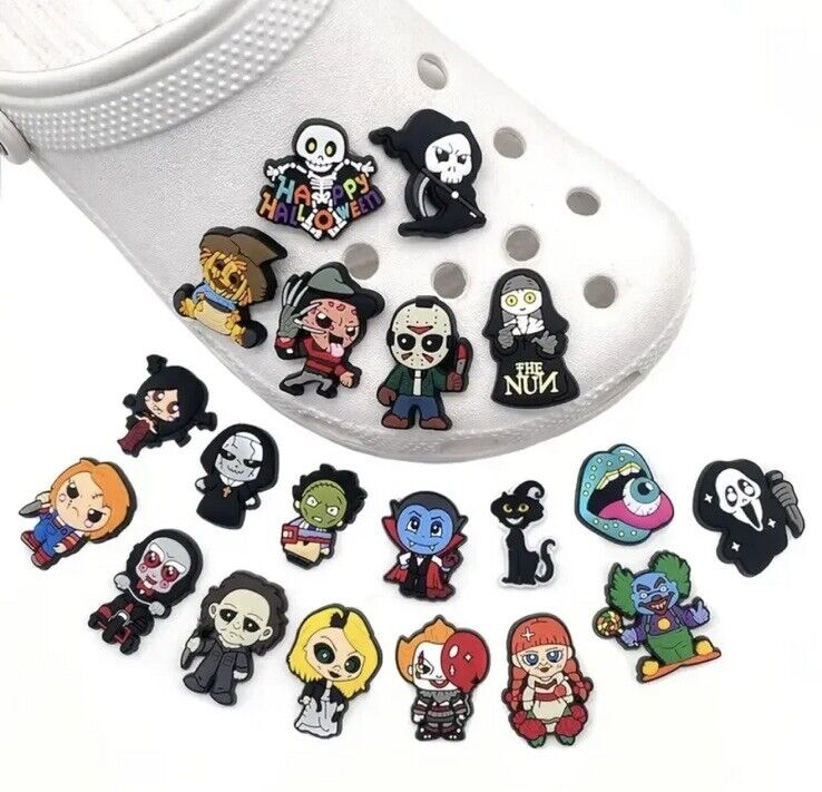 20Pcs Horror & Halloween Croc Shoes Charms For Croc Jibbitz Clog Sandals Decor - SOScollectible