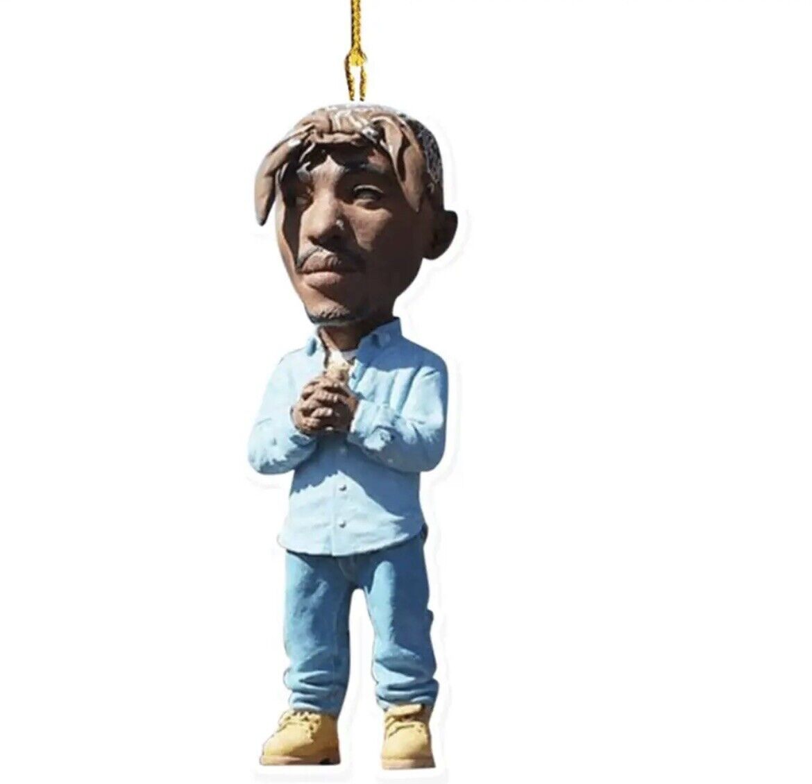 2pac Tupac 2D RearView Mirror Pendant Bag Ornament Hip Hop Rapper Uk 🇬🇧 Blue - SOScollectible