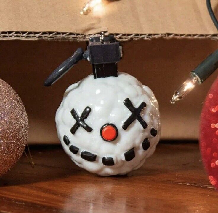 2x NEW OFFICIAL FORTNITE SNOWBALL GRENADE 3D CHRISTMAS ORNAMENT GAMER DECORATION - SOScollectible