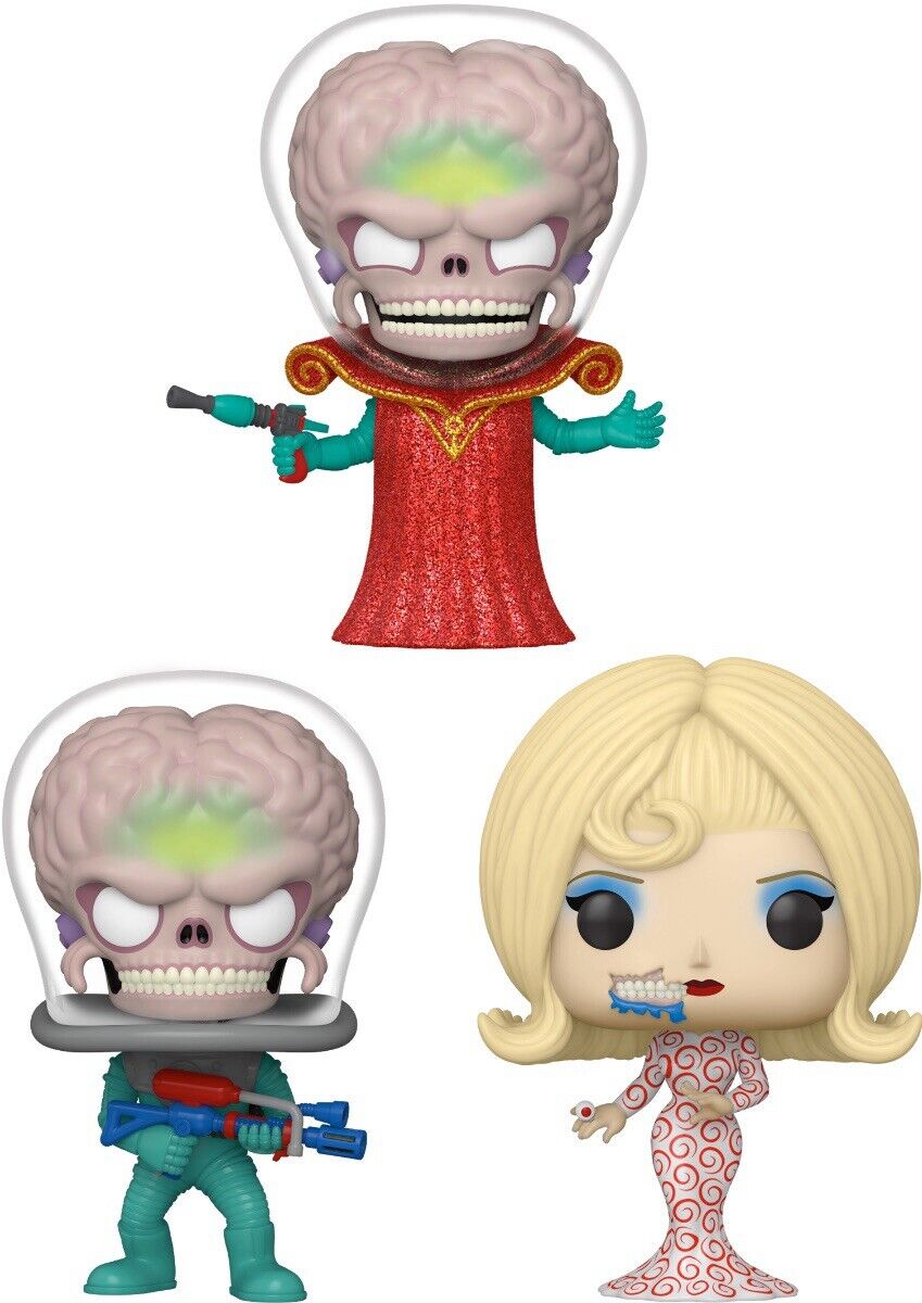 3x Mars Attacks Martian Funko Pop! Vinyl Figure Ambassador Soldier Spy In Stkjan - SOScollectible