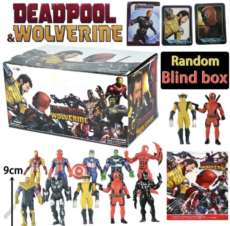 3x Marvel Deadpool and Wolverine Blind Bag 9cm Figure Hot Toy Dogpool Set - SOScollectible