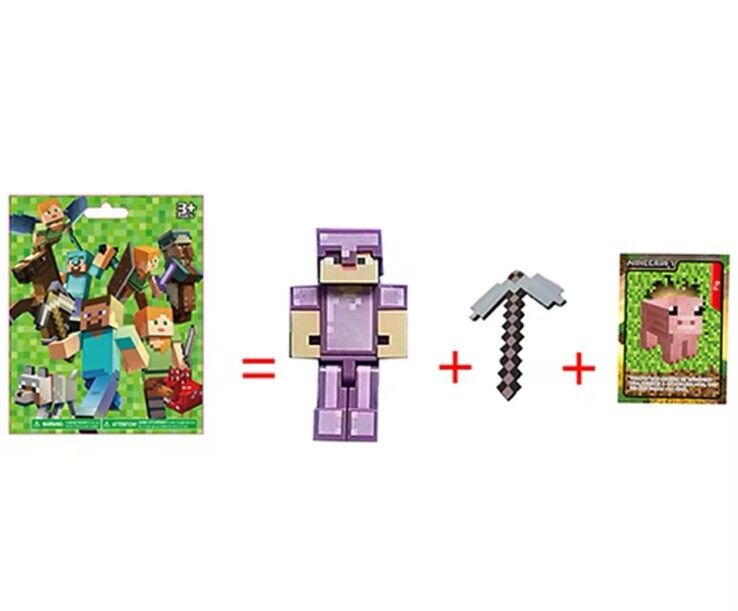 3x Minecraft Figure Blind Bags Mystery - New Sealed Collect The Set Gift Gaming - SOScollectible