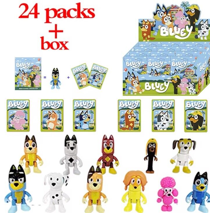 3x Toy Bluey's Family and Friends Blind Bag 8 - 10cm Action Figures Bluey Gift - SOScollectible