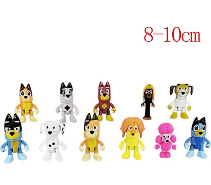 3x Toy Bluey's Family and Friends Blind Bag 8 - 10cm Action Figures Bluey Gift - SOScollectible